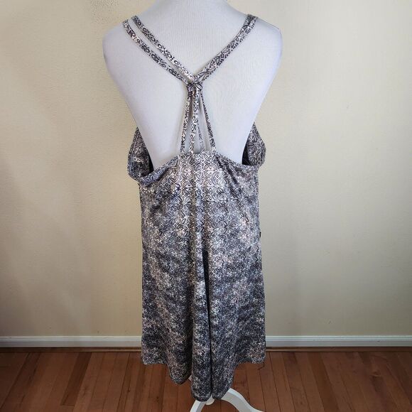 EXOFFICIO WANDERLUX PRINT Tank Dress Shelf Bra Adjustable Strap Zip Pocket Large - Picture 6 of 11